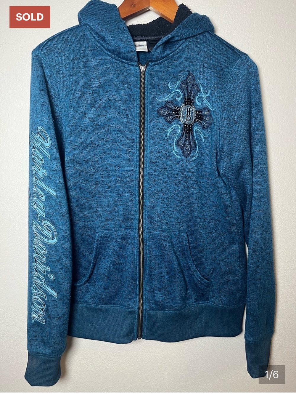 Harley-Davidson Women's Teal Zip-Front Sweatshirt